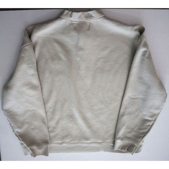 FRAME LMAC0266 Men's Sz Large Milk Beige Fleece Polo Pullover Sweatshirt - Picture 10 of 10